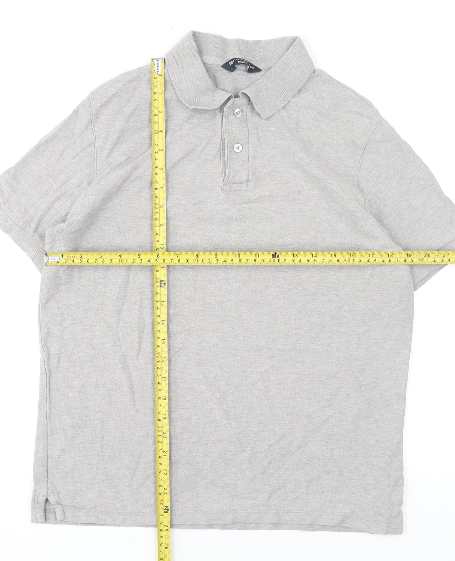 Marks and Spencer Men's Grey Cotton Polo Shirt Size M Regular Fit