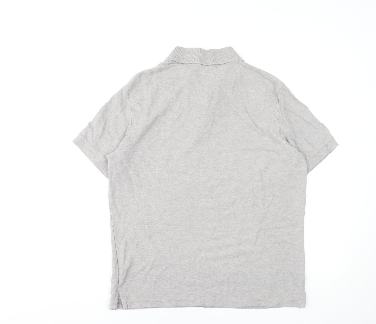 Marks and Spencer Men's Grey Cotton Polo Shirt Size M Regular Fit