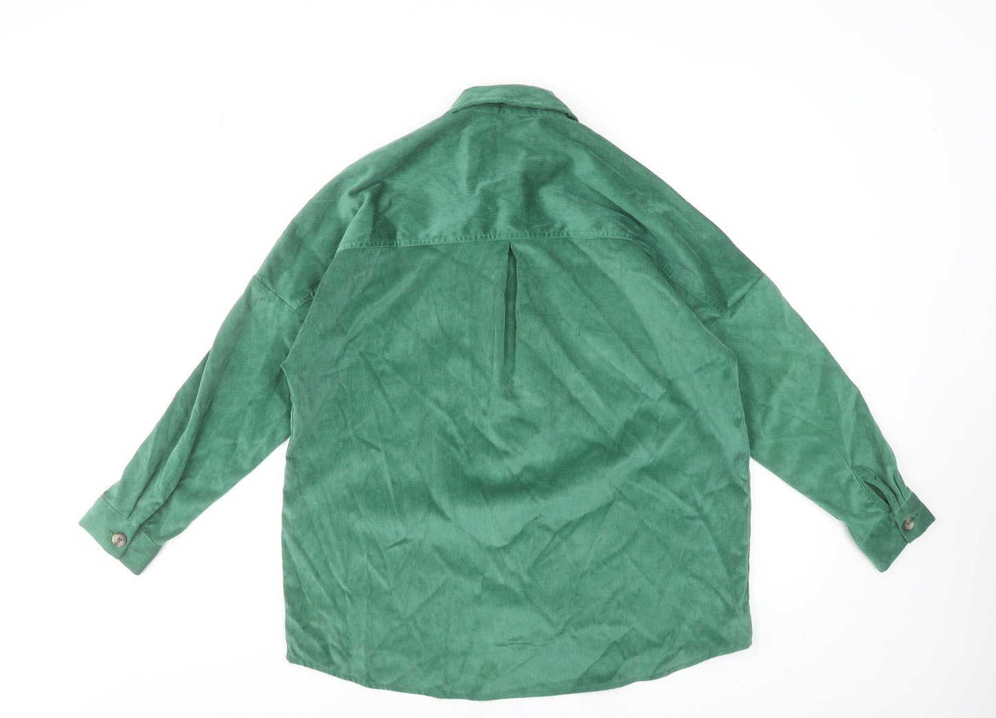 Stradivarius Womens Green Corduroy Button-Up Shirt XS