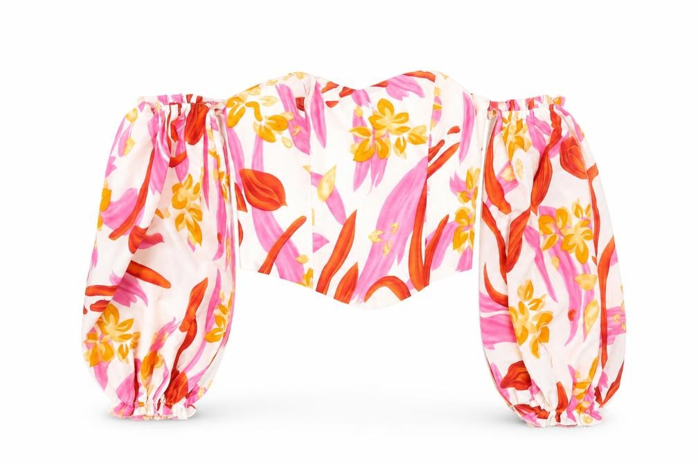 Xx Dee Women's Multicoloured Floral Off Shoulder Cropped Blouse Size 12