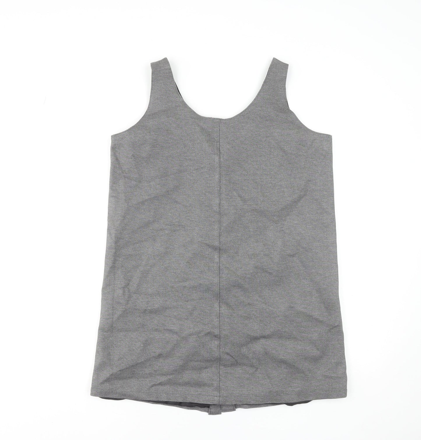 NEXT Women Grey Petite Size 14 Pinafore Button Work Dress