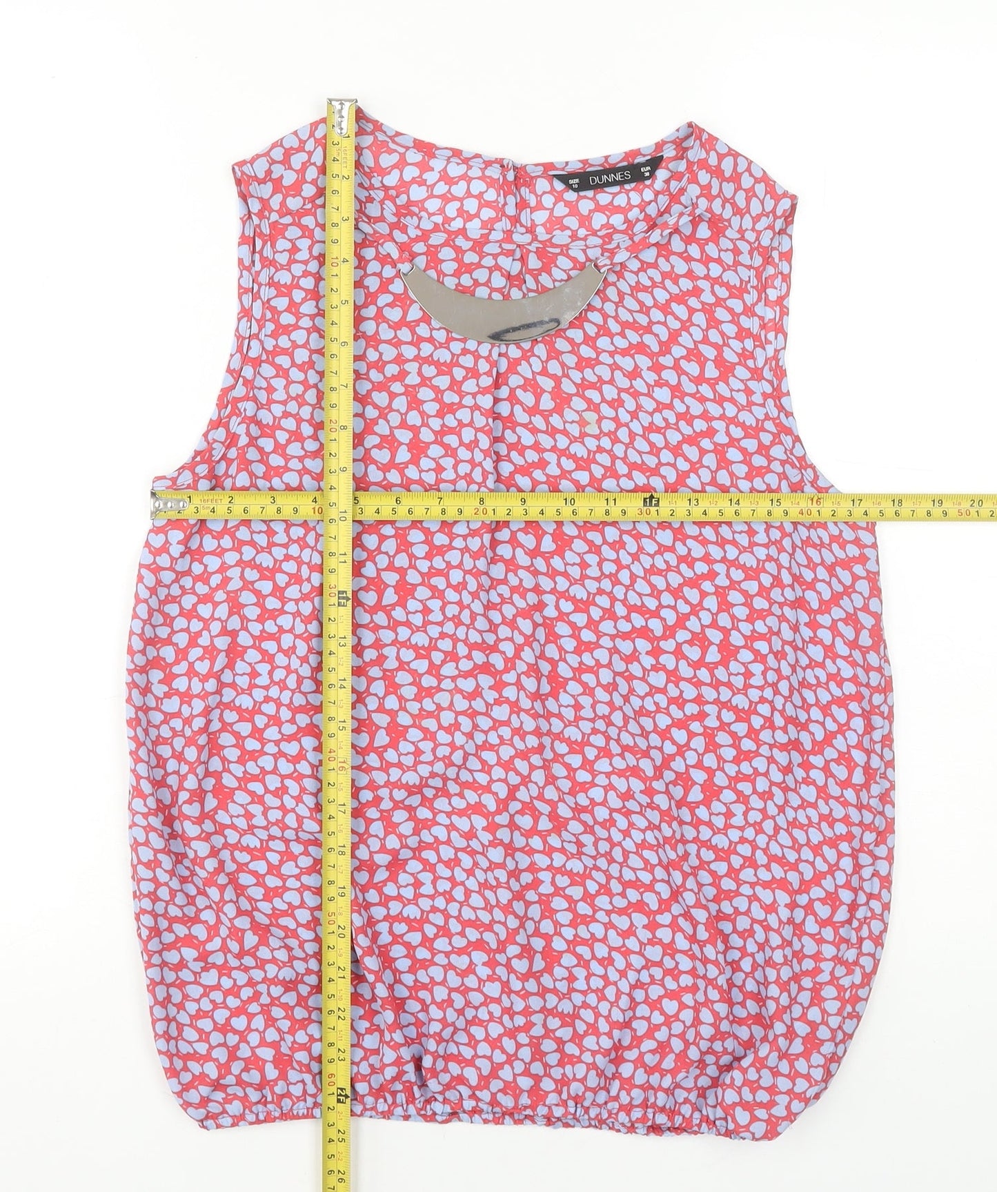 Dunnes Stores Women's Pink Floral Sleeveless Blouse Size 10