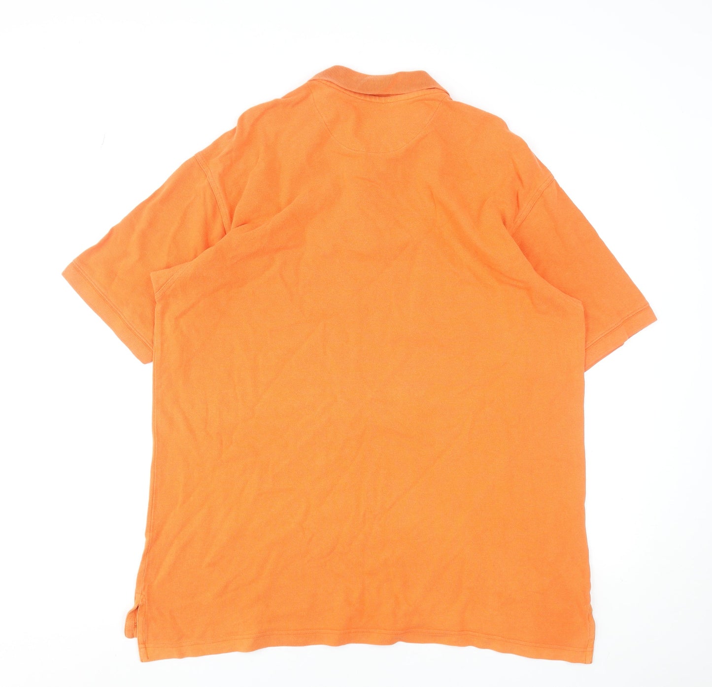 GAP Men's Orange Cotton Short Sleeve Pique Polo Shirt Size L