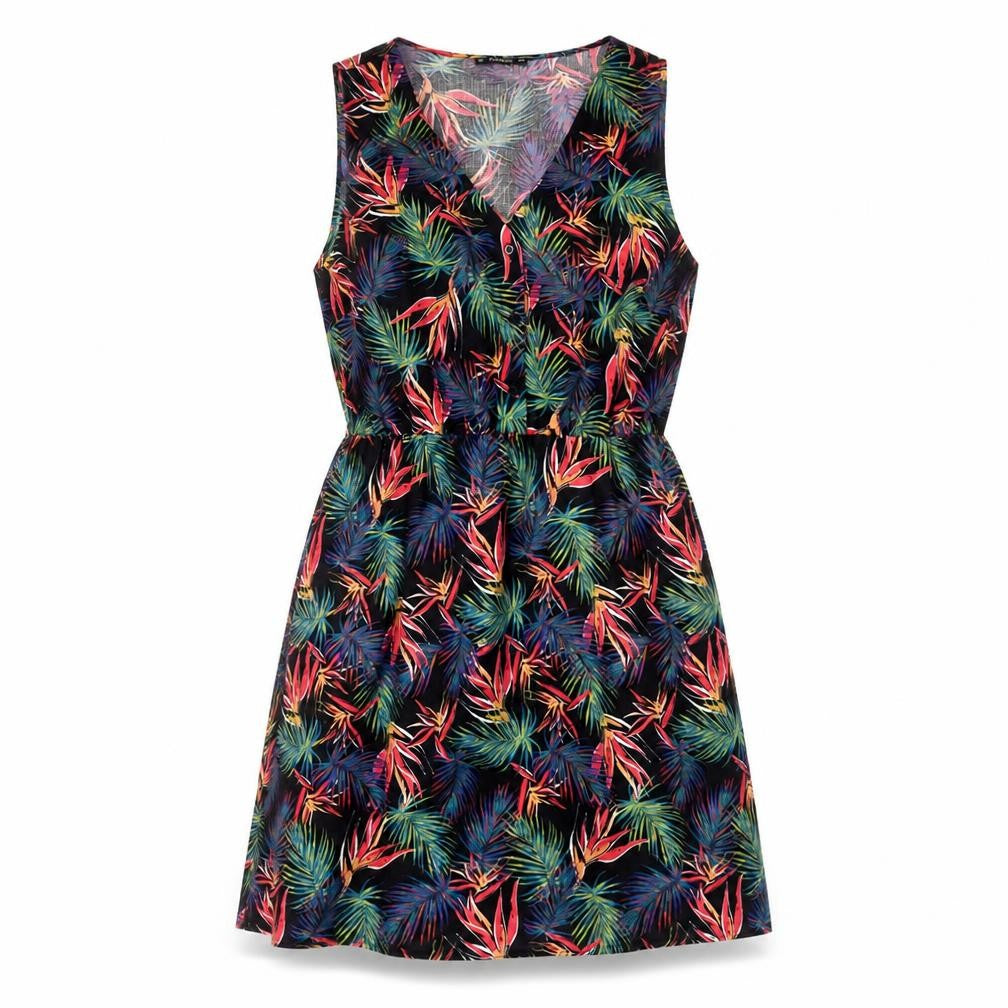 St. Bernard for Dunnes Stores Women's Multicoloured Tropical A-Line Sleeveless Dress L