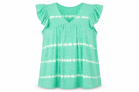 Next Women Green Sleeveless Tunic Blouse 2XL Ruffle V-Neck Summer Top