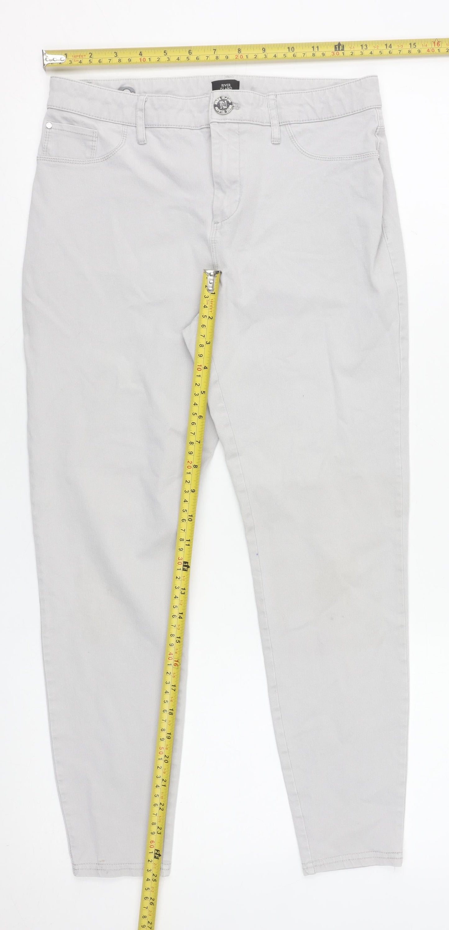 River Island Women Grey Skinny Stretch Jeans Size 10R