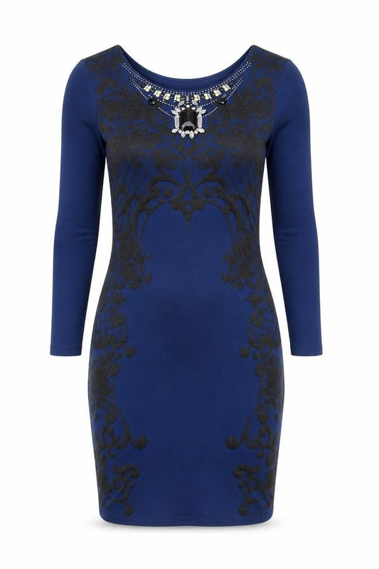 River Island Women’s Blue Bodycon Knee Length Dress Size 8