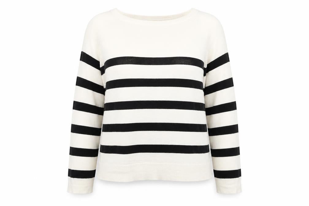 ZARA Women's Black & White Striped Pullover Jumper Size 12