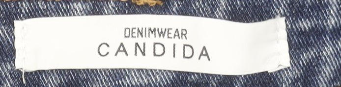 Candida Womens Blue Denim Cut-Off High Waist Shorts Size 12