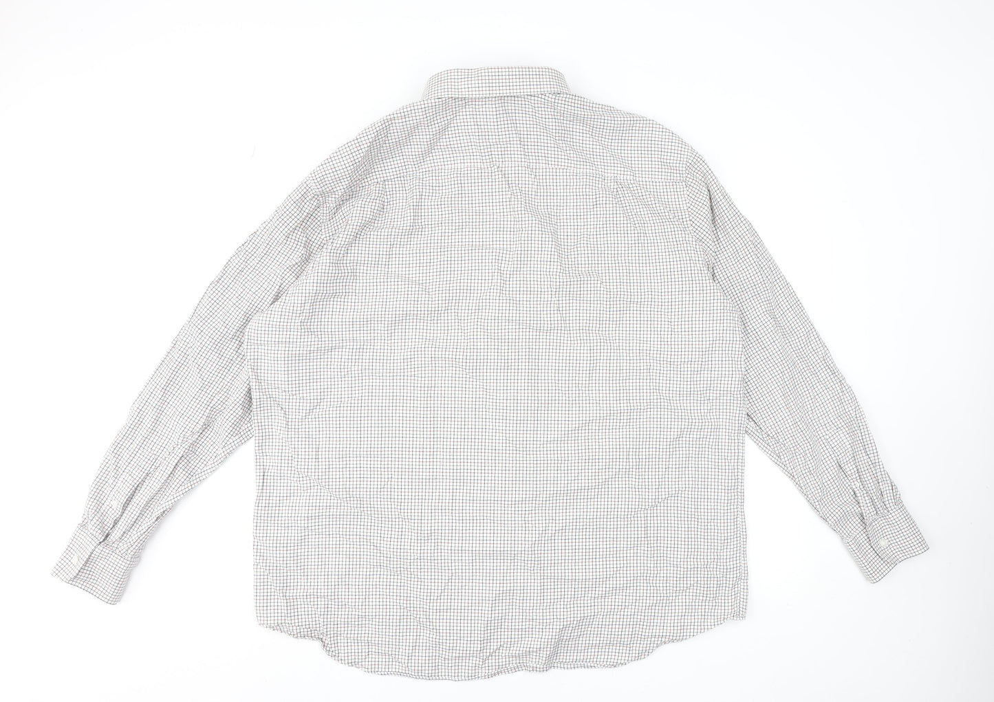 Marks and Spencer Men's Multicoloured Check Long Sleeve Cotton Dress Shirt 47cm Regular Fit