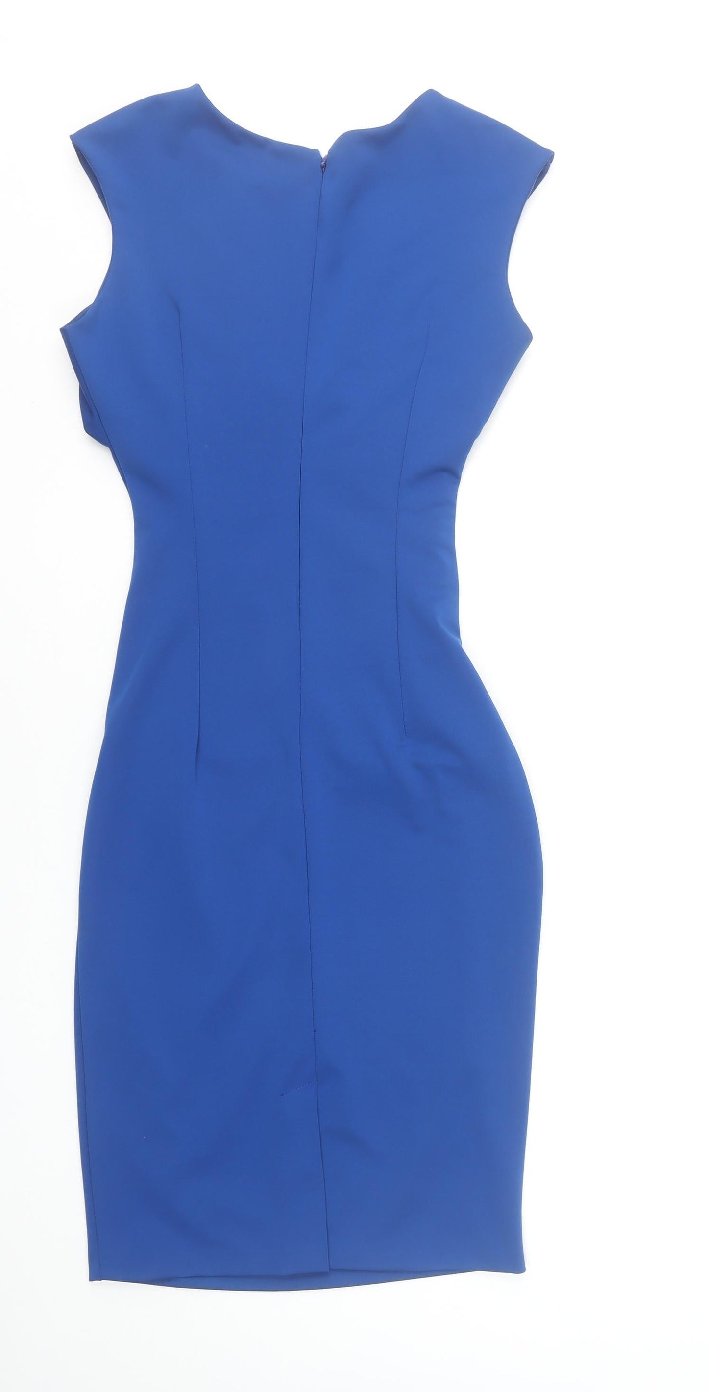 Rinascimento Women's Blue Bodycon Knee Length Sleeveless Dress S