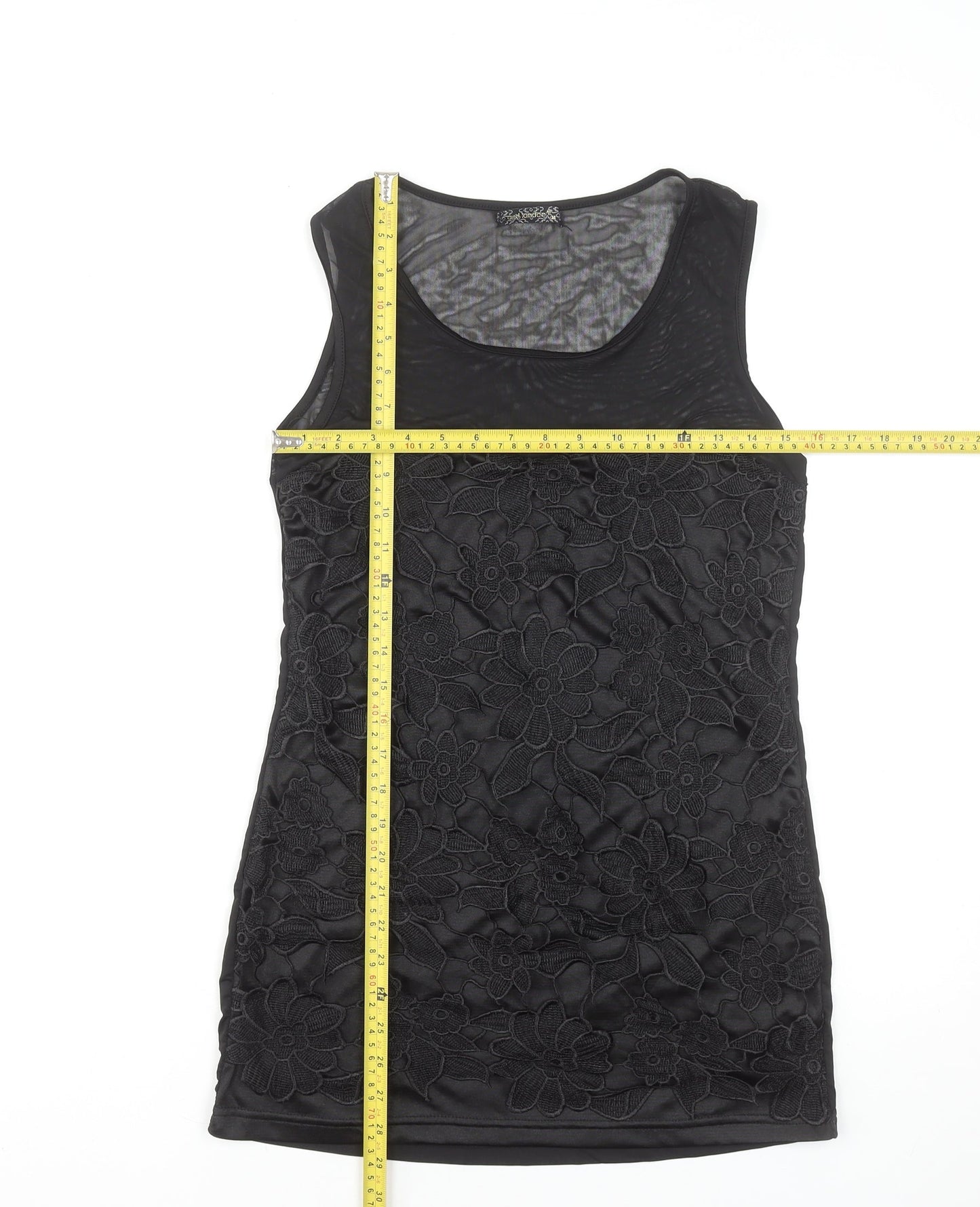 Aed London Women's Black Floral Lace Tank Top Size M