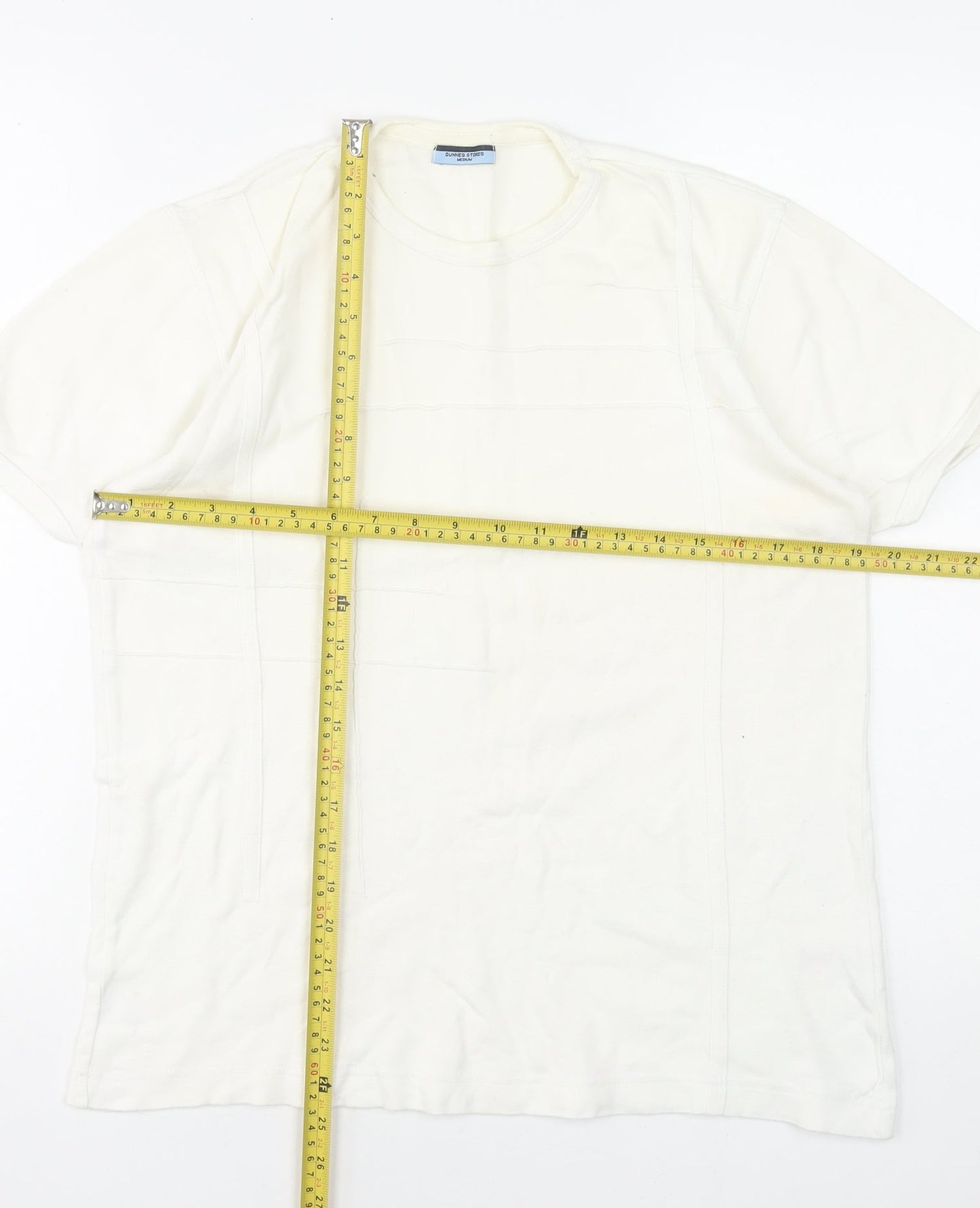 Dunnes Stores Women’s White Cotton Basic T-Shirt Size M Regular Fit