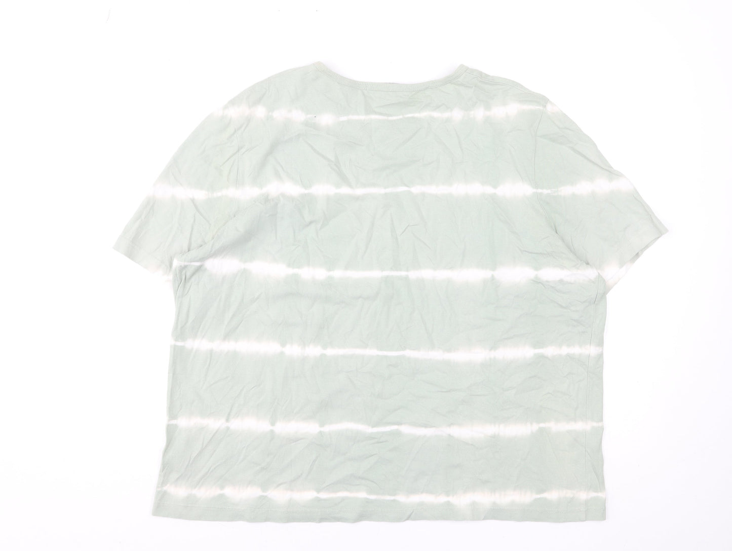 Marks & Spencer Women’s Green Striped Cotton T-Shirt UK 20