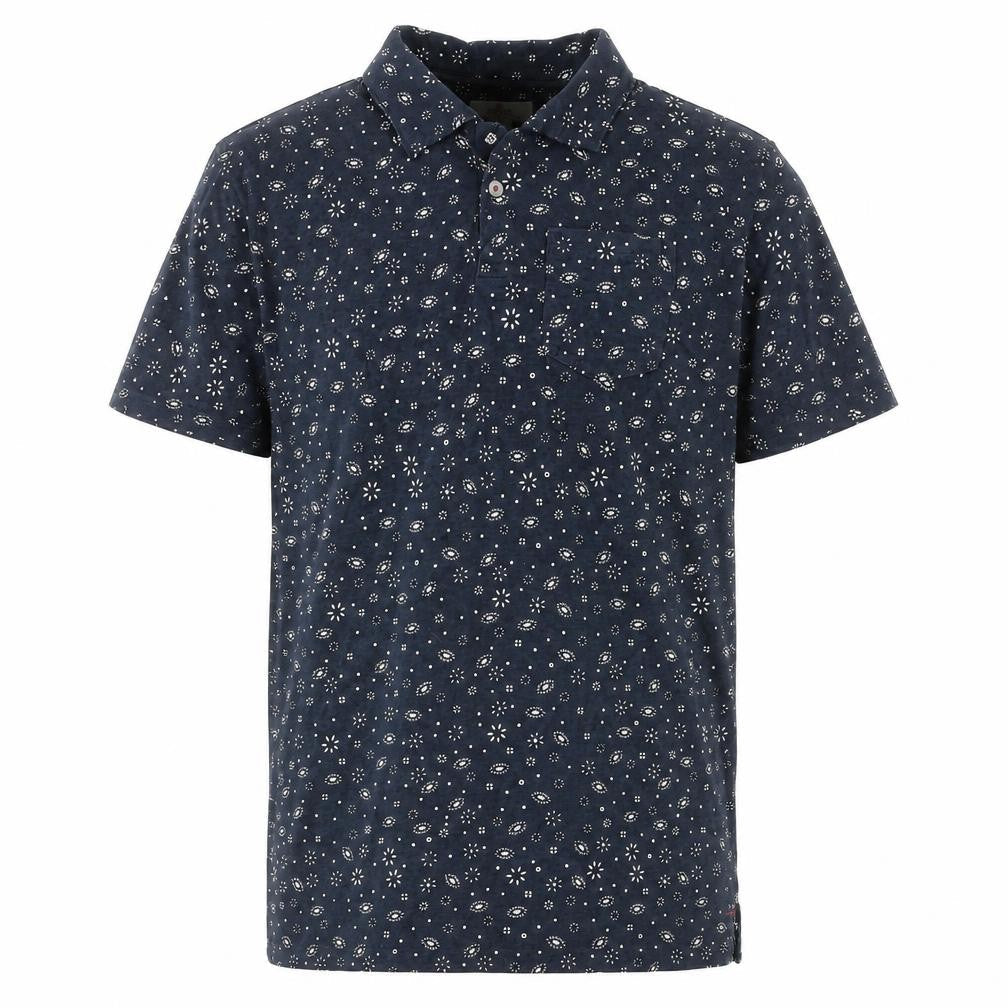 Next Men's Blue Floral Cotton Short Sleeve Polo Shirt Size S