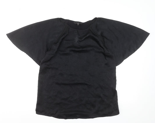 Next Women's Black Raglan Short Sleeve Basic T-Shirt Size 10