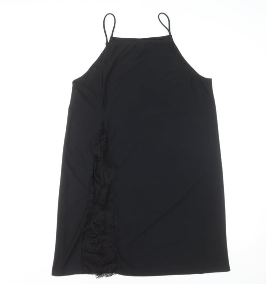 ASOS Women’s Black Size 14 Slip Dress with Lace Detail