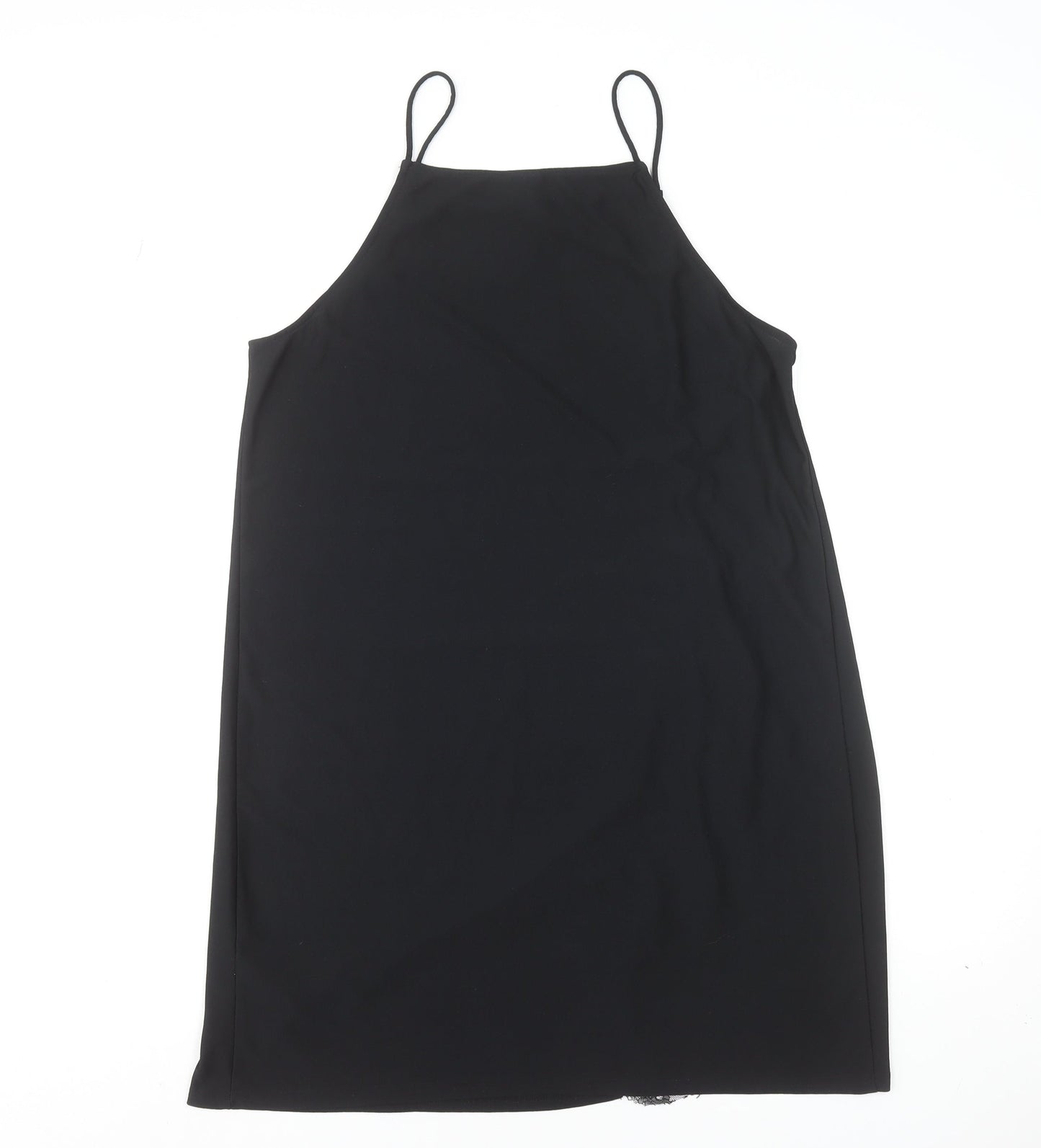 ASOS Women’s Black Size 14 Slip Dress with Lace Detail