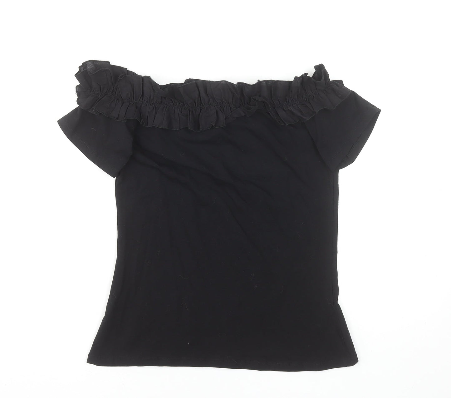 Dorothy Perkins Women’s Black Off Shoulder Ruffle Beaded Blouse Size 8