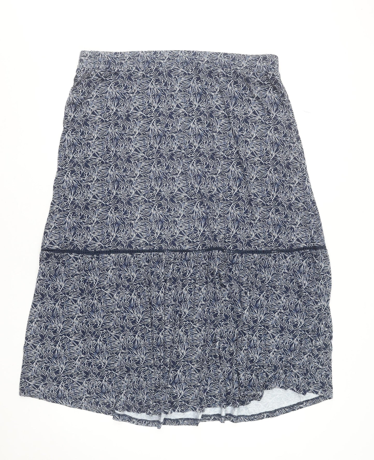Autonomy Womens Blue Floral A-Line Viscose Skirt Size L