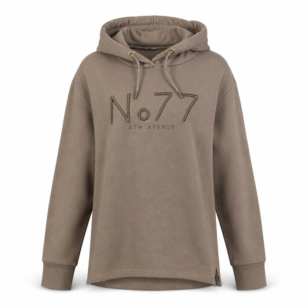 No.77 Ath Avenue Brown Pullover Hoodie Women M Casual Cotton Blend