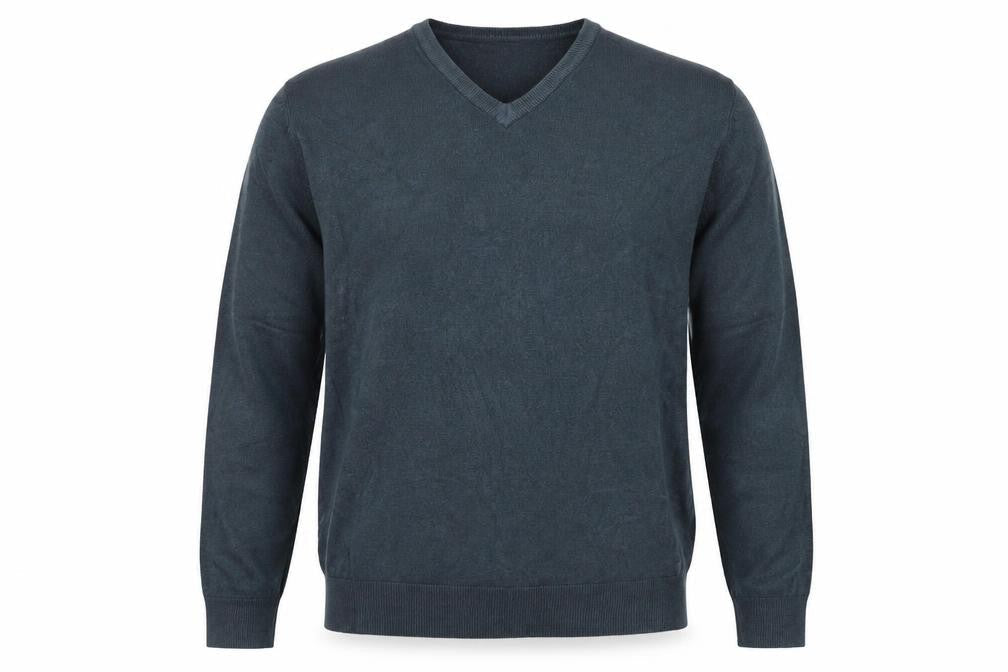 Marks & Spencer Mens Blue Acrylic V-Neck Jumper Size L