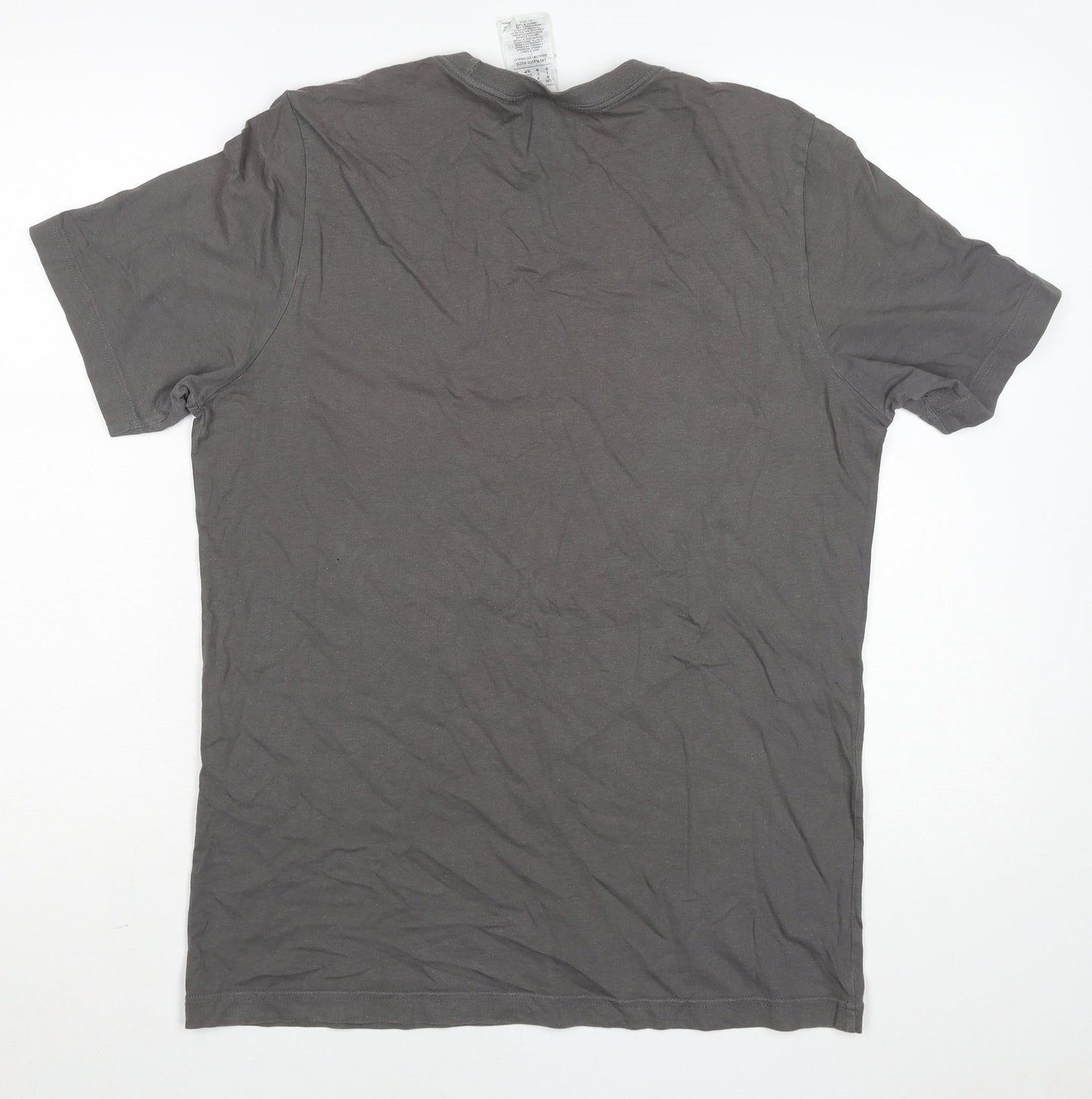 Adidas Mens Grey Short Sleeve Graphic Logo Cotton T-Shirt Size S