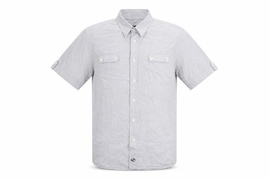 Peter Werth Men's Blue Striped Short Sleeve Button-Up Shirt L