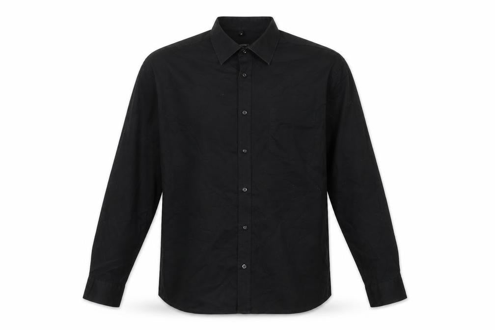 FENIKS Men's Black Long Sleeve Cotton Button-Up Shirt Size 47