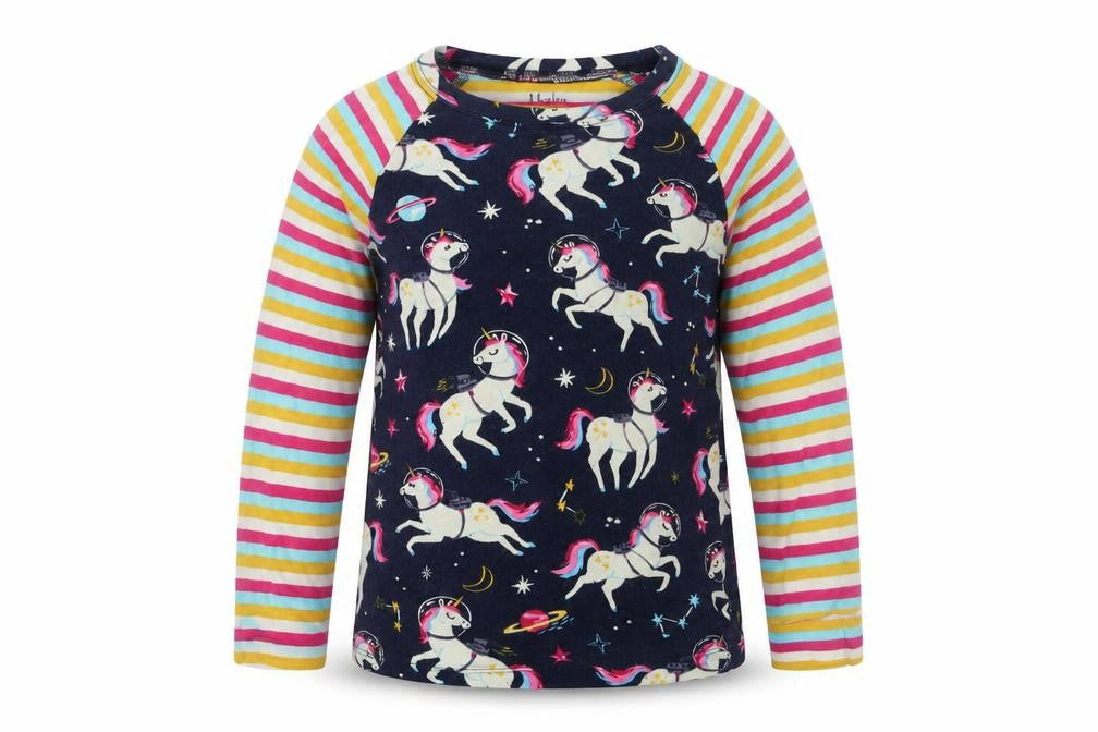 Hatley Girls Multicoloured Unicorn Long Sleeve Cotton T-Shirt 8 Years
