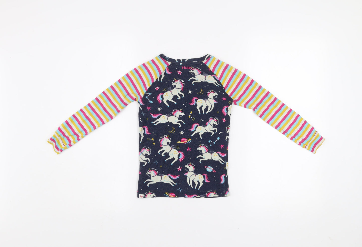 Hatley Girls Multicoloured Unicorn Long Sleeve Cotton T-Shirt 8 Years