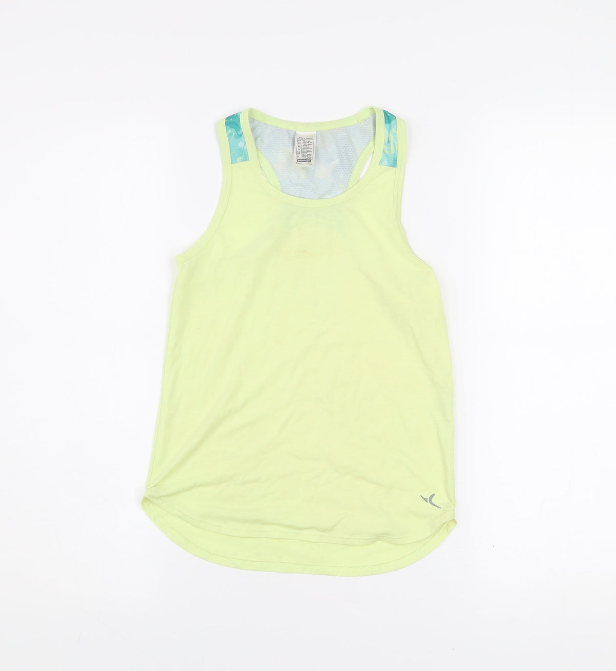 Decathlon Girls Yellow Tank Top 10-11 Years Lightweight Sports Vest