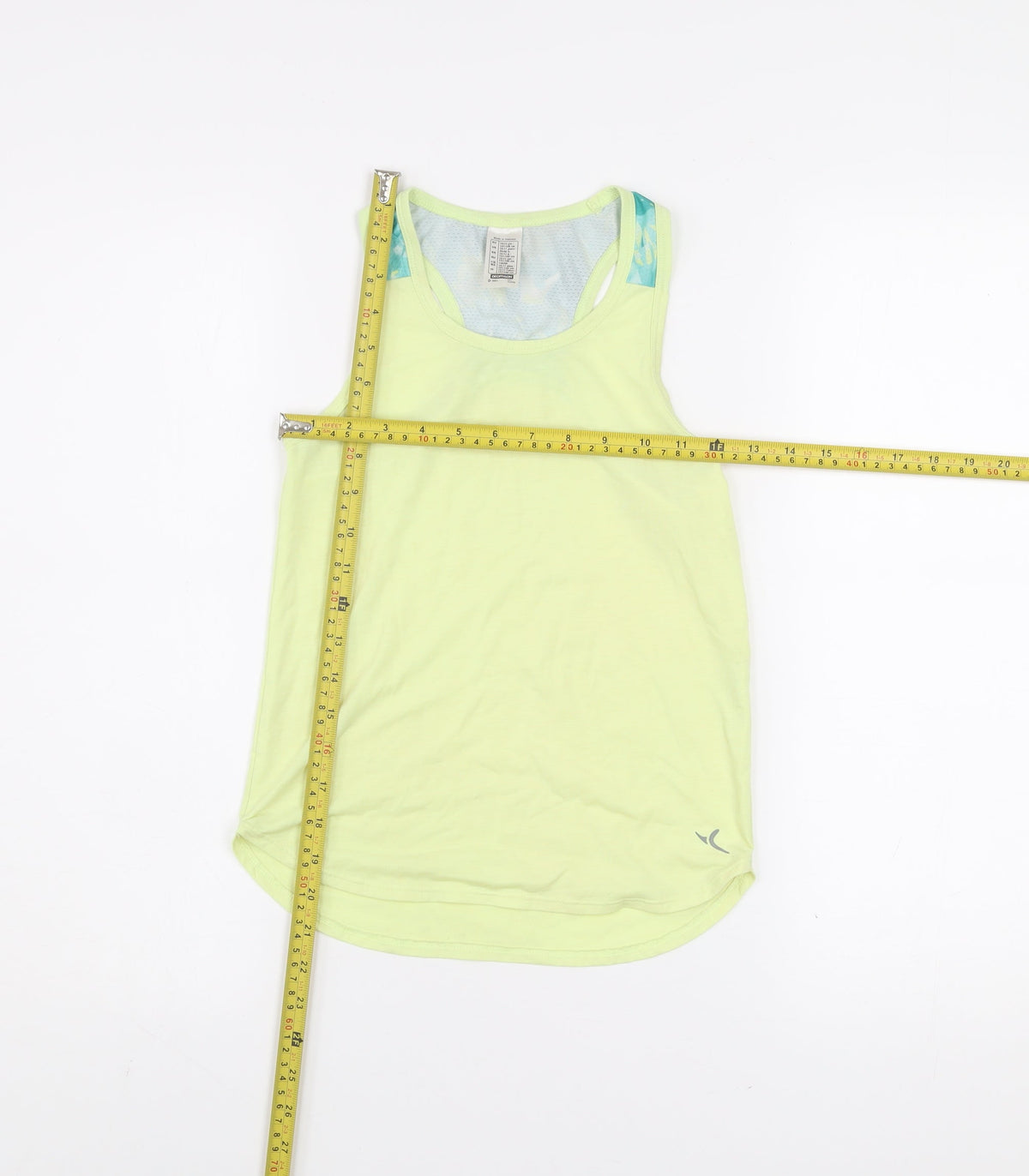Decathlon Girls Yellow Tank Top 10-11 Years Lightweight Sports Vest