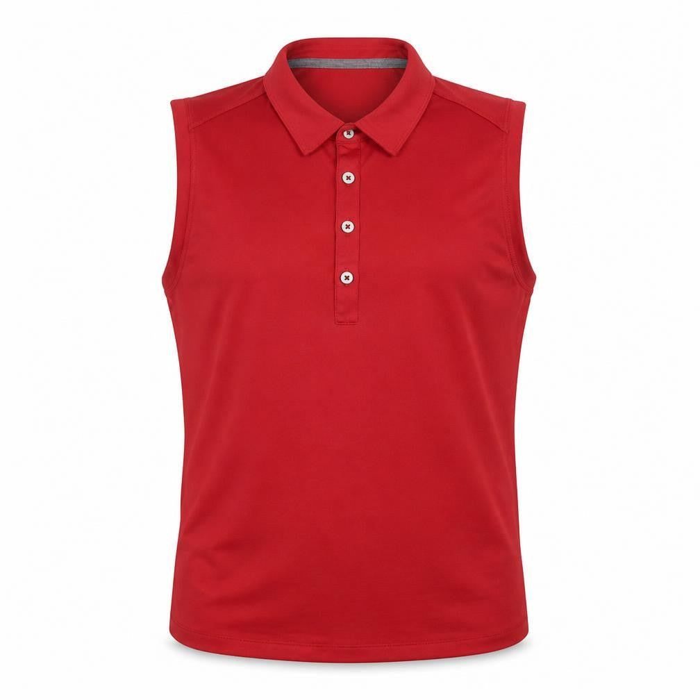 Ashworth Men’s Red Sleeveless Collared Polo Shirt Size M