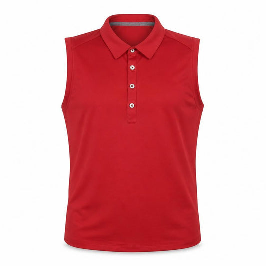 Ashworth Men’s Red Sleeveless Collared Polo Shirt Size M