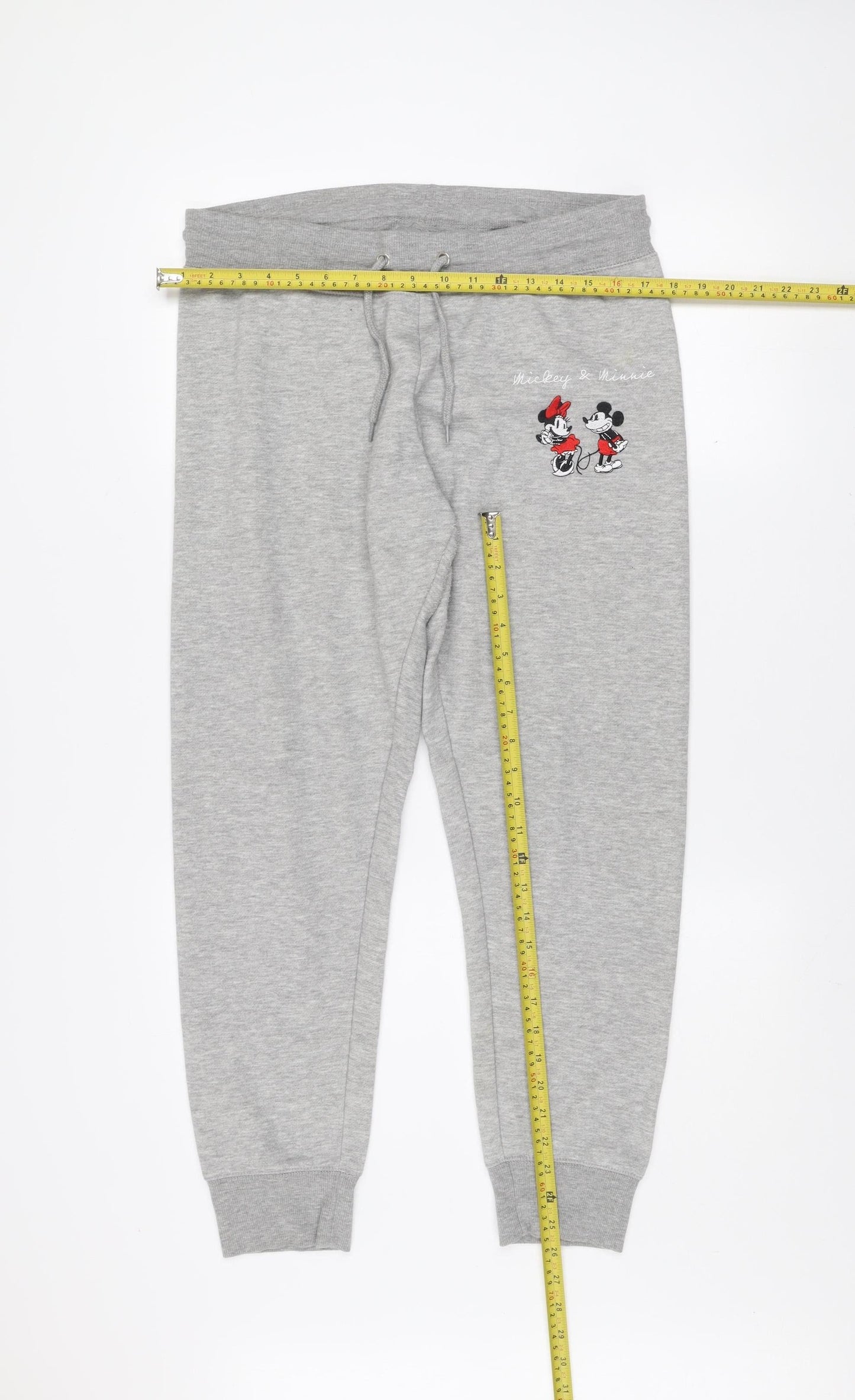 Disney Womens Grey Jogger Sweatpants Size 12-14 Mickey & Minnie Character