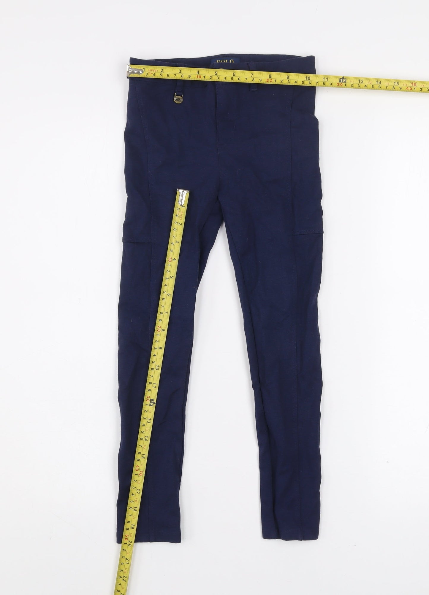 Ralph Lauren Girls Blue Jegging Trousers Size 6 Years Stretch Cotton Blend