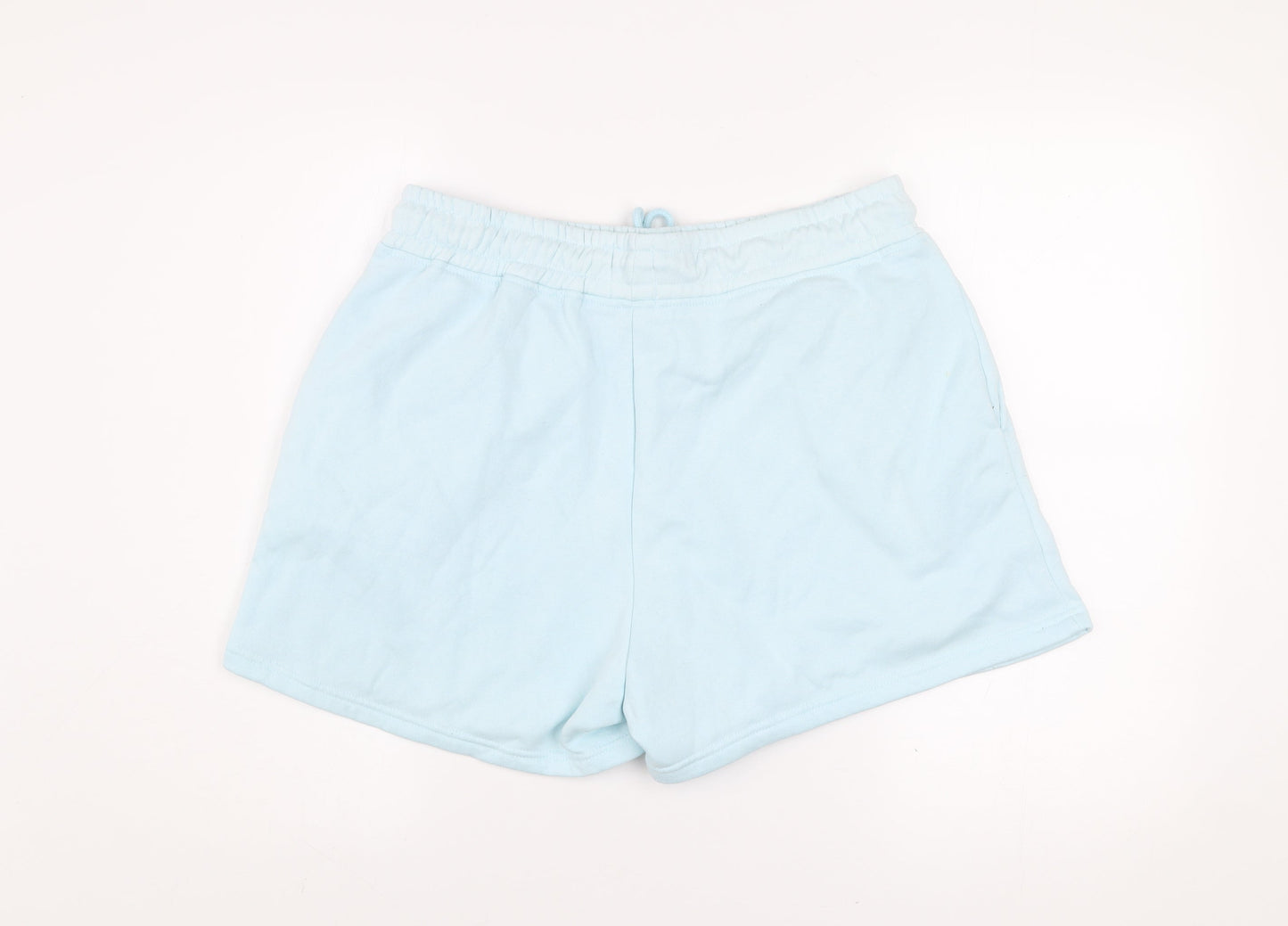 Disney Women Blue L Sweat Shorts Regular Fit Lightweight Activewear