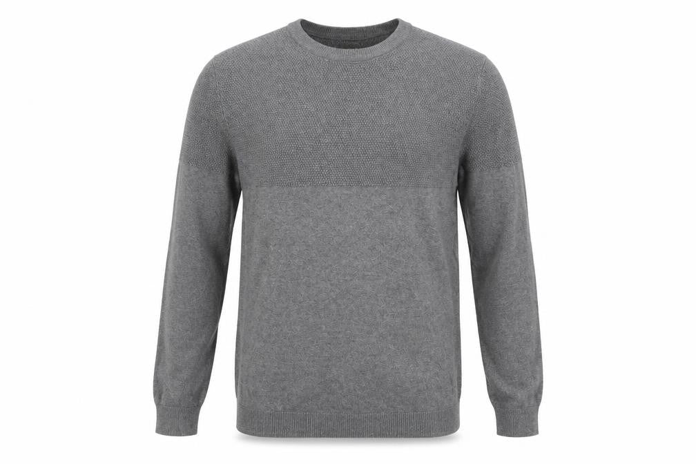 Pull & Bear Men's Grey Cotton Crew Neck Jumper Size L