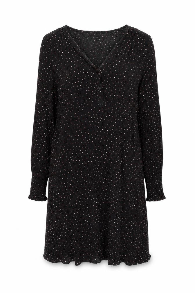 Warehouse Women Black Polka Dot Viscose Shift Dress Size 12