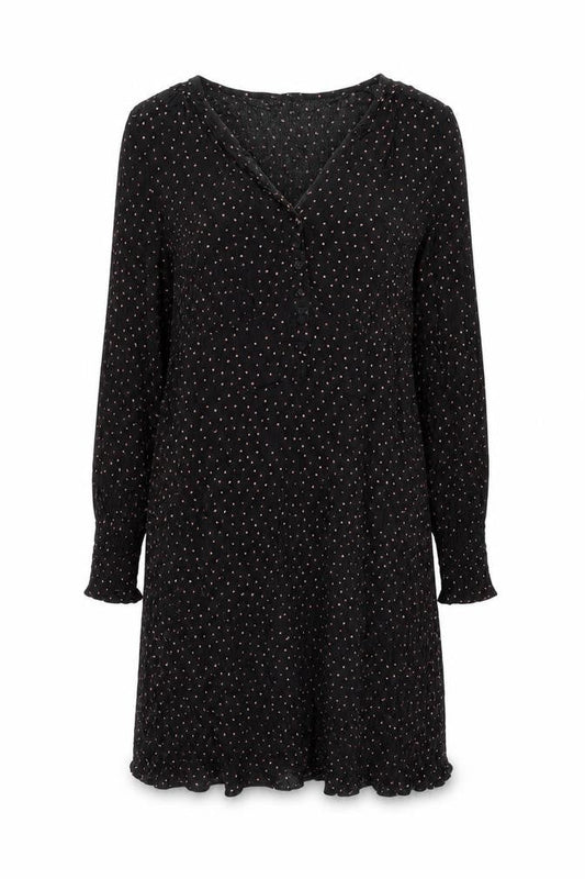 Warehouse Women Black Polka Dot Viscose Shift Dress Size 12
