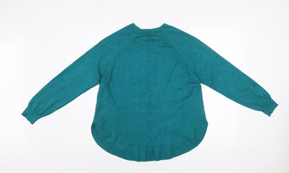 Gallery Women's Green Crew Neck Pullover Jumper UK M
