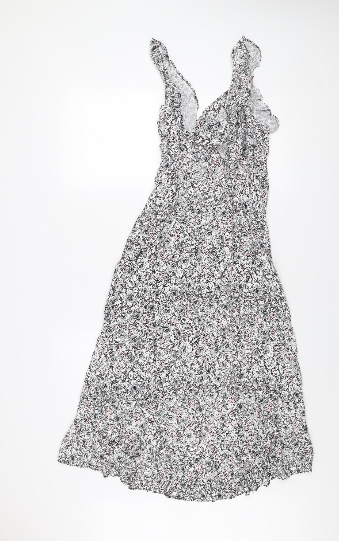 Review Women's Multicoloured Floral Midi Fit & Flare Dress M