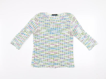 Just Elegance Women’s Multicoloured Open-Knit Pullover Jumper S