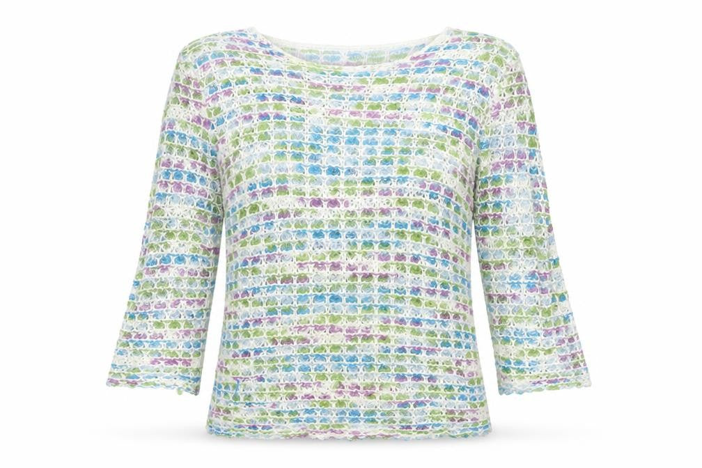 Just Elegance Women’s Multicoloured Open-Knit Pullover Jumper S