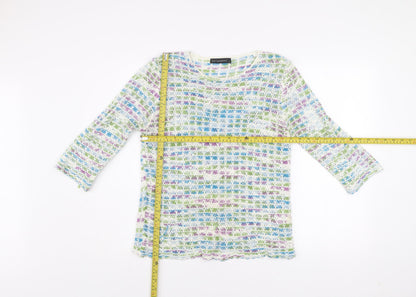 Just Elegance Women’s Multicoloured Open-Knit Pullover Jumper S