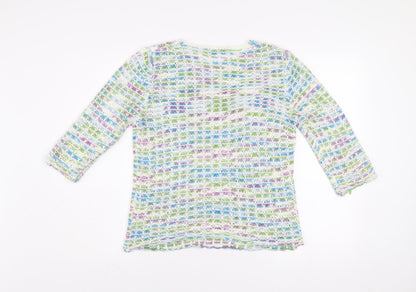 Just Elegance Women’s Multicoloured Open-Knit Pullover Jumper S