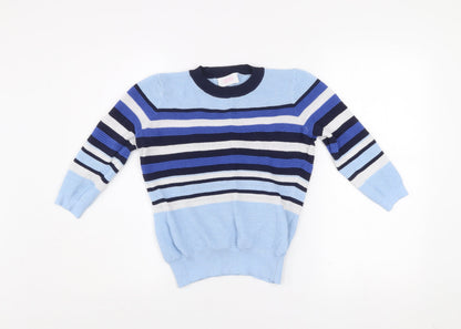 Savida Women's Blue Striped Crew Neck Pullover Jumper Size 12