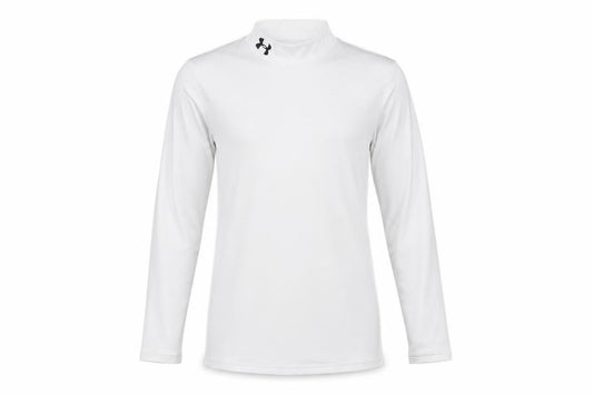 Under Armour Boys White Long Sleeve Mock Neck ColdGear Top L