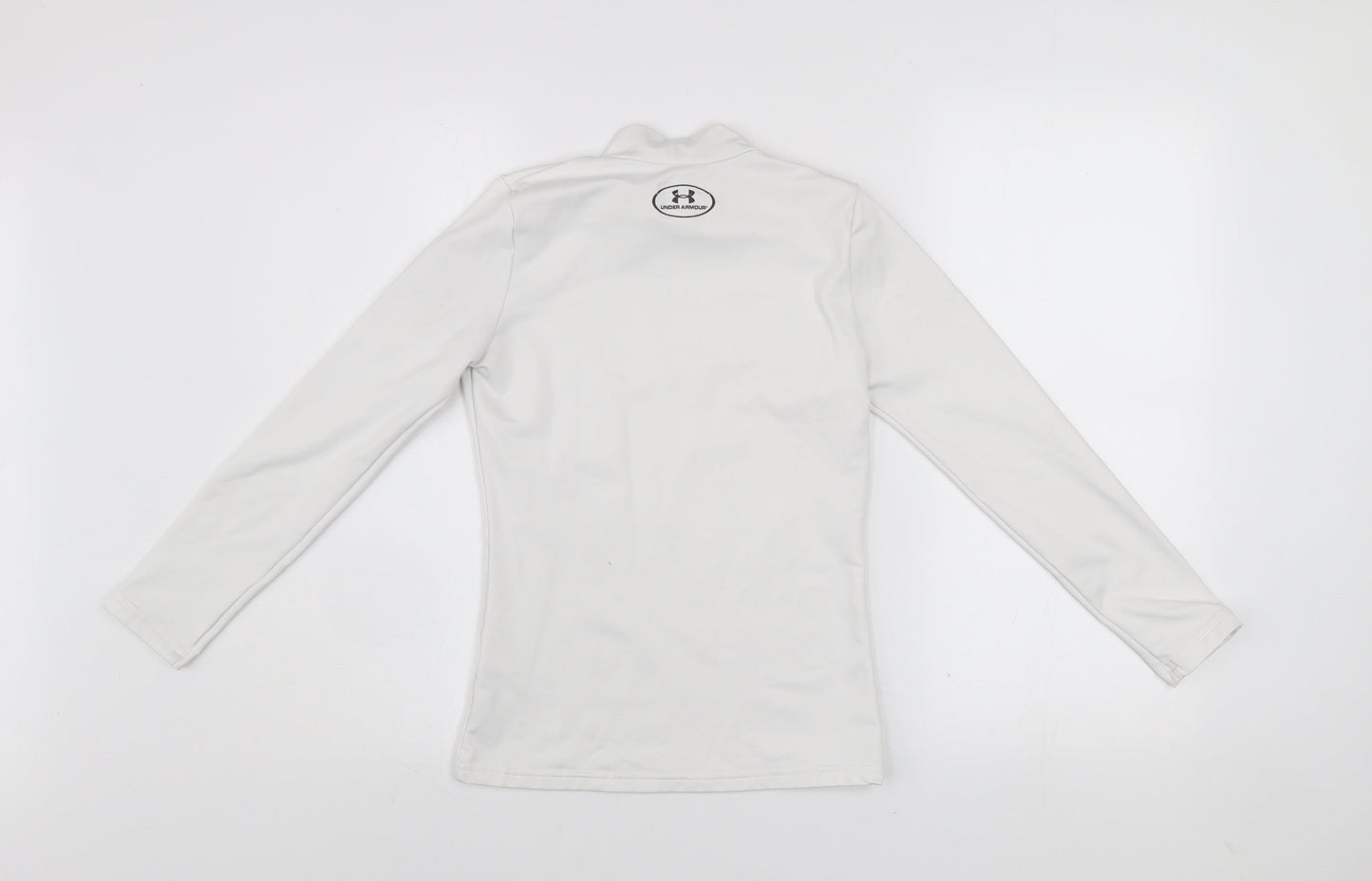 Under Armour Boys White Long Sleeve Mock Neck ColdGear Top L